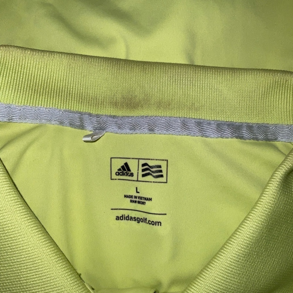 Men’s used adidas size L large golf volt green polo shirt adizero - Picture 2 of 4